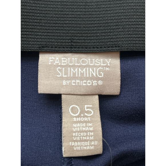 Chico’s Fabulously Slimming Pants Navy Blue Size 6 Short Ponte Knit Slim NWT - Picture 4 of 9